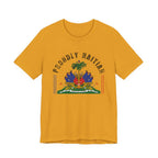 Proudly Haitian Haiti Coat of Arms Patriotic Unisex Jersey Short Sleeve Tee