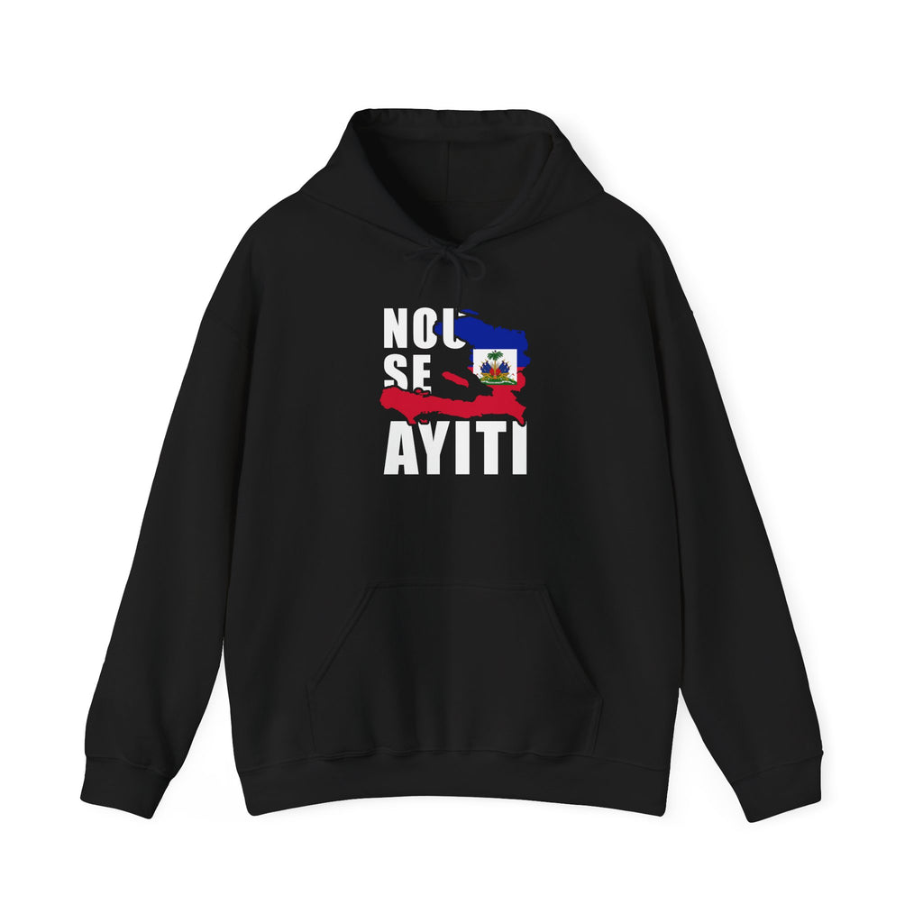 Nou Se Ayiti Haitian Flag Map Patriotic Unisex Heavy Blend™ Hooded Sweatshirt