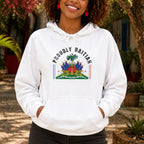 Proudly Haitian Haiti Coat of Arms Patriotic Unisex Heavy Blend™ Hooded Sweatshirt