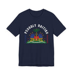 Proudly Haitian Haiti Coat of Arms Patriotic Unisex Jersey Short Sleeve Tee