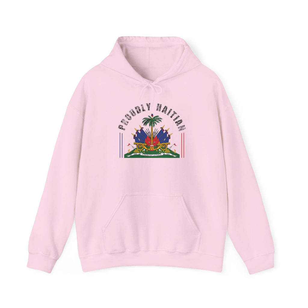 Proudly Haitian Haiti Coat of Arms Patriotic Unisex Heavy Blend™ Hooded Sweatshirt