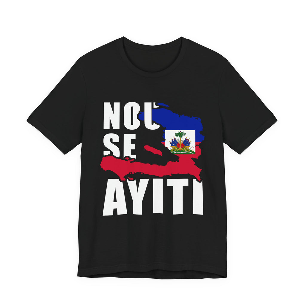 Nou Se Ayiti Haitian Flag Map Patriotic Unisex Jersey Short Sleeve Tee