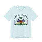 Proudly Haitian Haiti Coat of Arms Patriotic Unisex Jersey Short Sleeve Tee