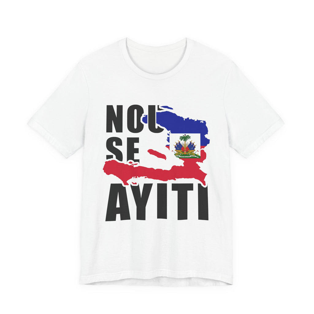 Nou Se Ayiti Haitian Flag Map Patriotic Unisex Jersey Short Sleeve Tee
