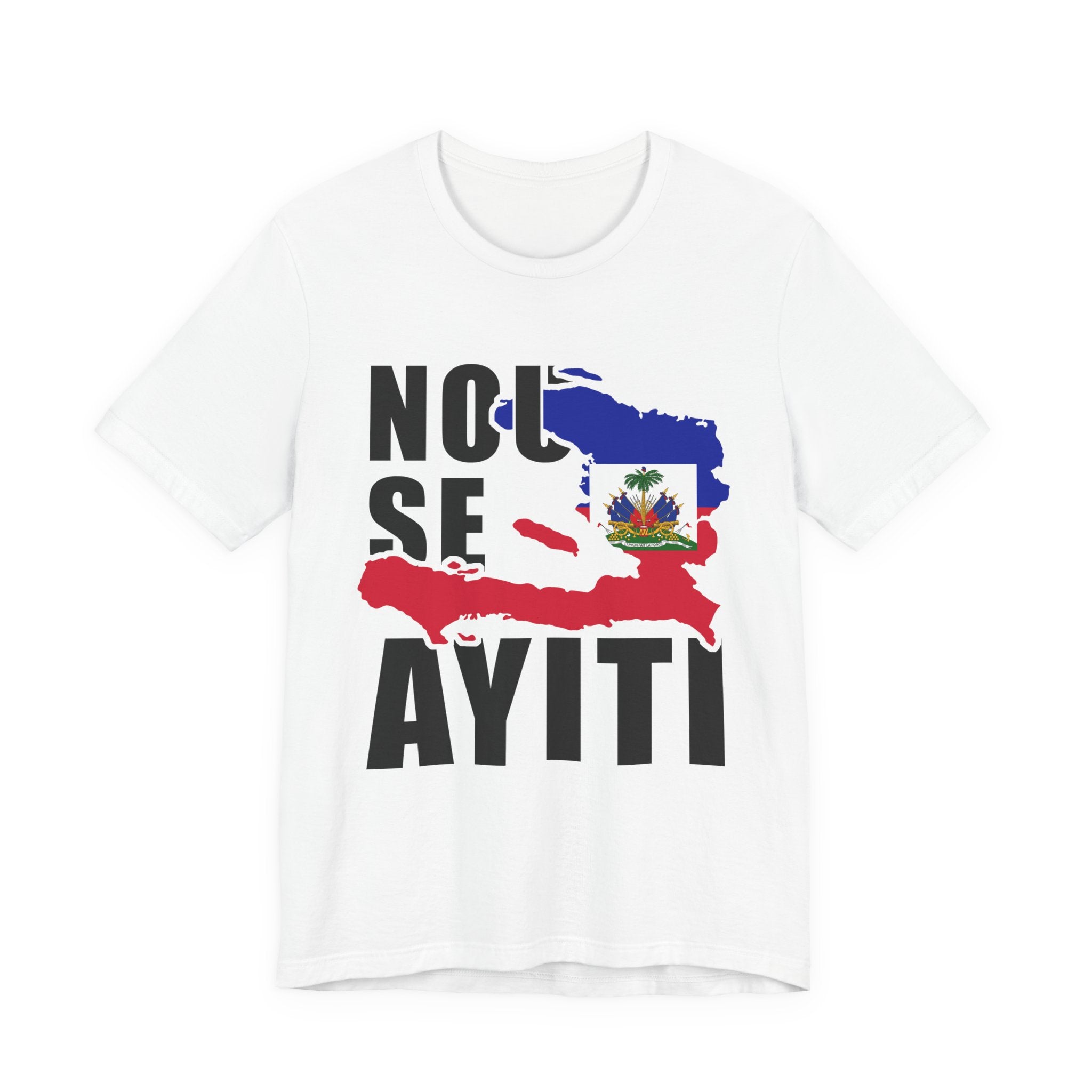 Nou Se Ayiti Haitian Flag Map Patriotic Unisex Jersey Short Sleeve Tee