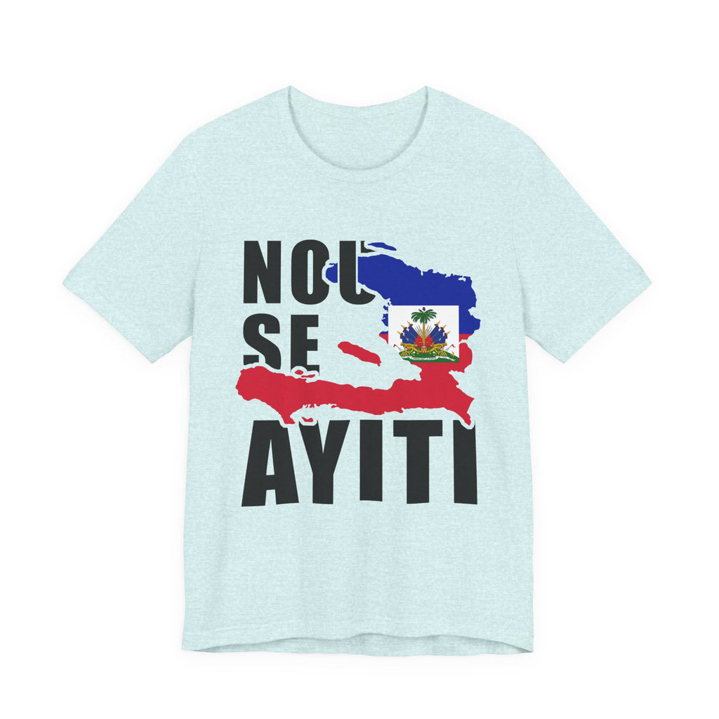 Nou Se Ayiti Haitian Flag Map Patriotic Unisex Jersey Short Sleeve Tee